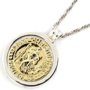 Tiffany & Co St Christopher Coin Medal Necklace Round Circle Yellow Sterling